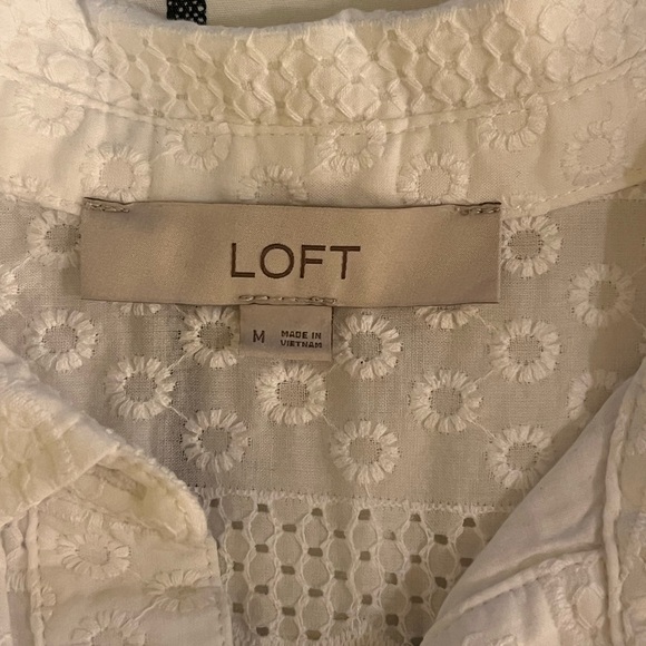 Loft Embroidered Collared Ruffle Henley Top - Picture 2 of 7